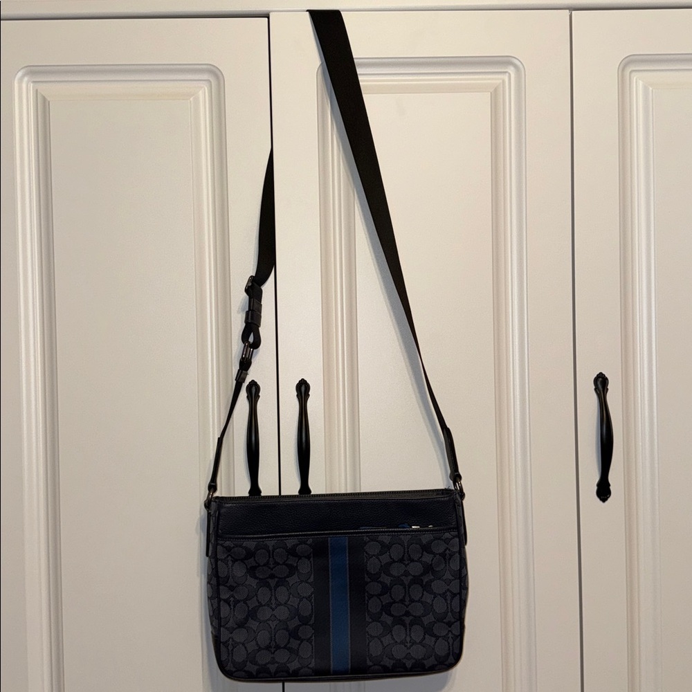 Coach Thompson Signature Jacquard Varsity Stripe Crossbody Messenger Bag - Picture 11 of 11
